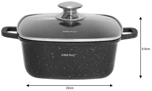 King Hoff Puodas Marmurinis puodas, 3,7 l, juodas, „Kinghoff“