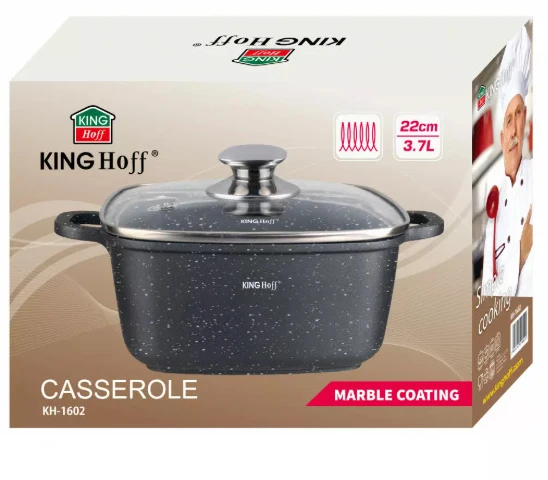 King Hoff Puodas Marmurinis puodas, 3,7 l, juodas, „Kinghoff“