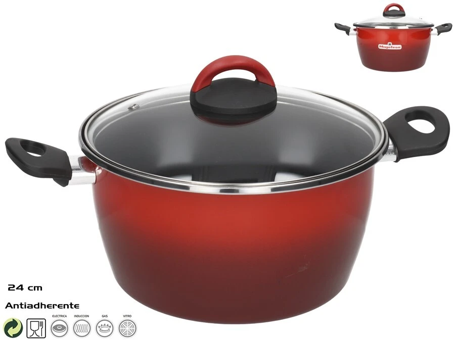 Puodas su dangčiu, 24 cm, ~5 l, Rosso, 34,00 x 26,00 x 22,00 cm, Magefesa