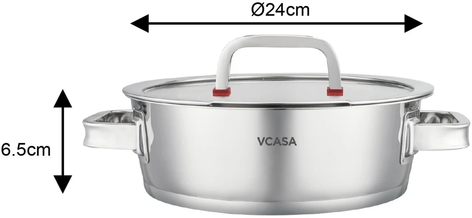 Puodas stal, śr.24cm 2,7l VCASA