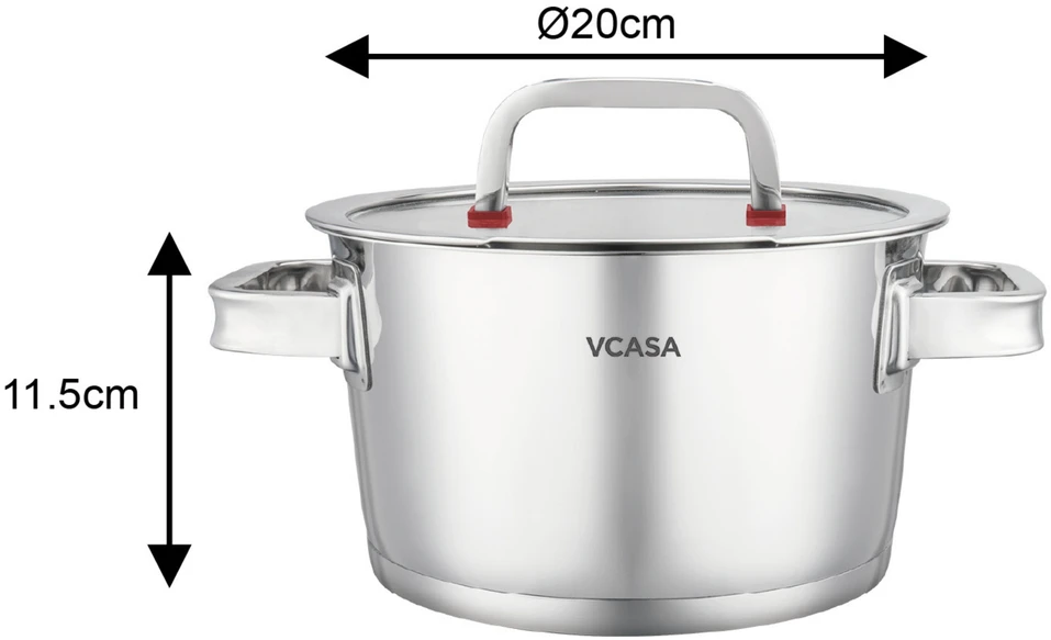 Puodas stal, śr.20cm 3.2l VCASA