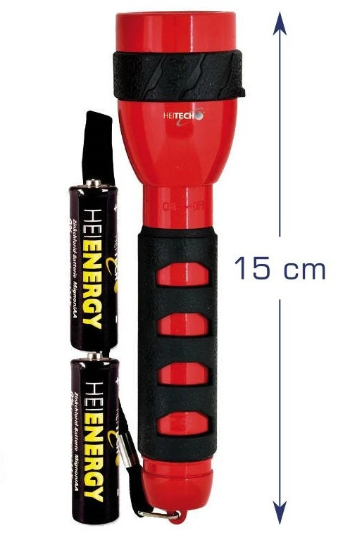 Raudonas žibintuvėlis su 5 LED, ilgis 15 cm, 4003557, Heitech