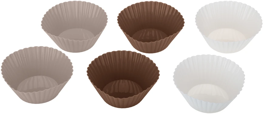 Silikoninės keksiukų kepimo formelės, 6 vnt., 19754 1, 7,8 x 5 x 3, GALICJA