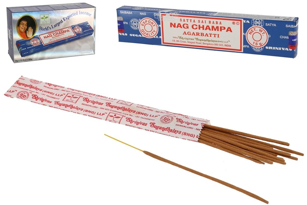 Nag Champa Satya Sai Baba Agarbatti smilkalų lazdelės, 15g