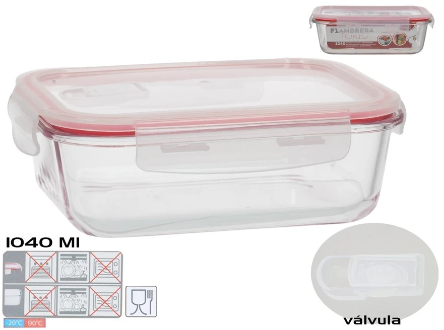 Stačiakampė pietų dėžutė 1040 ml, 6,5 x 20,5 x 15,5 cm, KITCHEN&GO