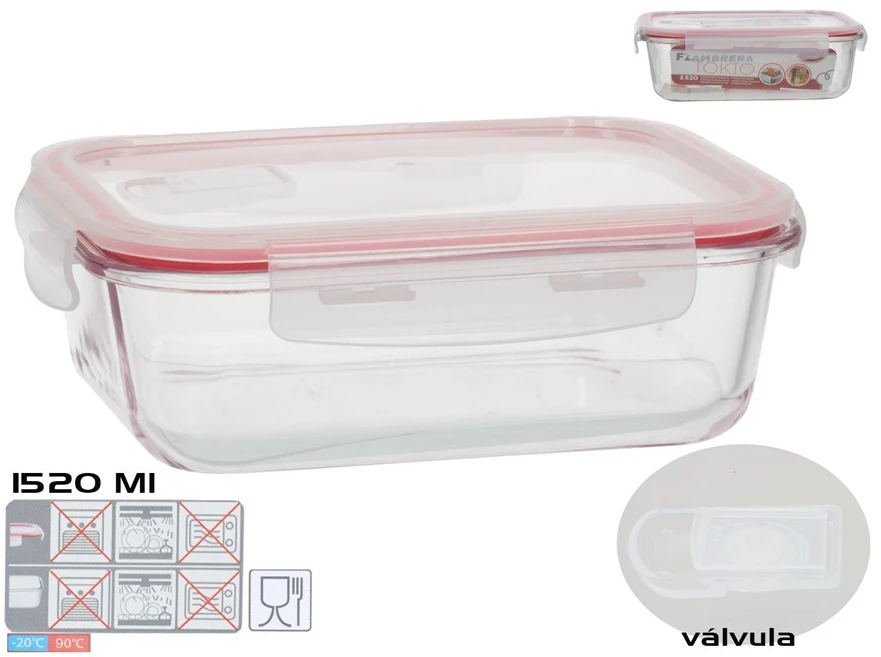 Stačiakampė pietų dėžutė 1520 ml, 7,5 x 22,5 x 17,5 cm, KITCHEN&GO