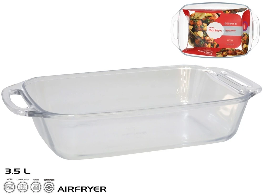 Stiklinė kepimo forma 37x23x8 cm 3,5 l, MARINEX