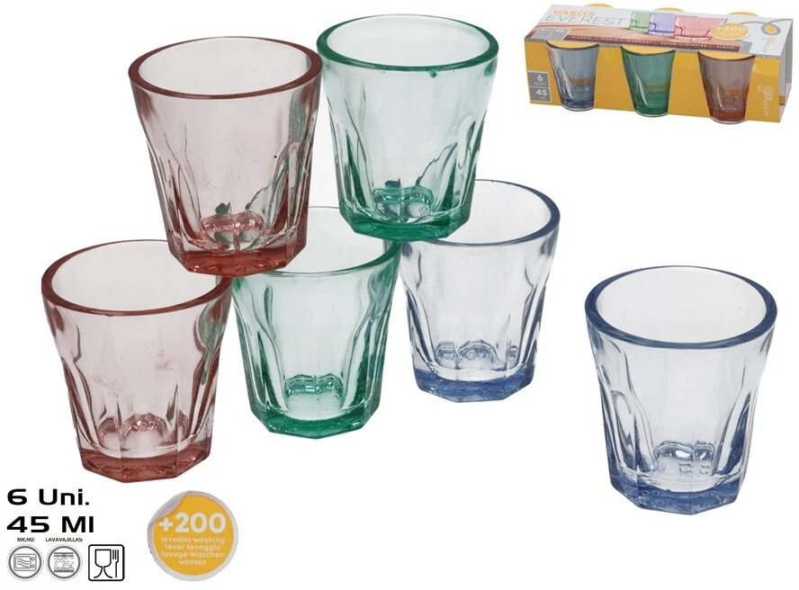 Stiklinės (6 vnt.) 45 ml, 5,5 x 5 x 5 cm, KITCHEN&GO