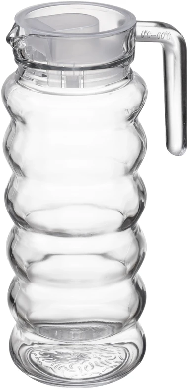 Stiklinis ąsotis su dangčiu, 1 L, raštas 2, 14 x 9 x 24 cm, 47955, GALICJA