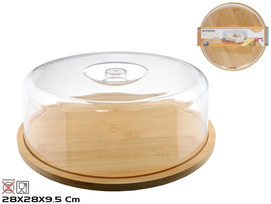 Sūrio dubuo, 28 cm, bambukas, 9,5 x 28 x 28 cm, KITCHEN&GO
