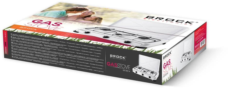 Kaitlentė Brock Trijų degiklių dujinė viryklė GS003W Brock balta