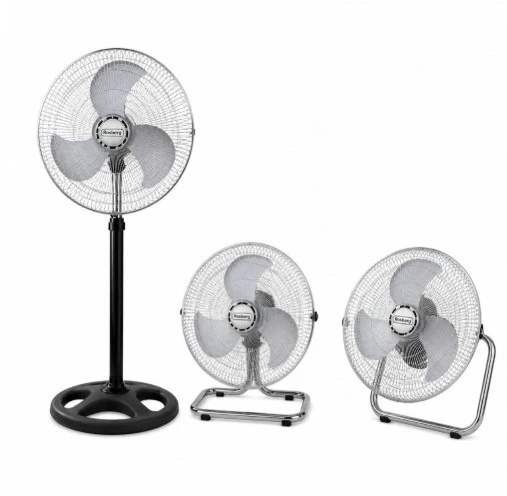 Ventiliatorius, 3 viename, diam 40 cm 70 W, 3 greičiai, chromuotas/juodas, 5R51760J18, „Rosberg