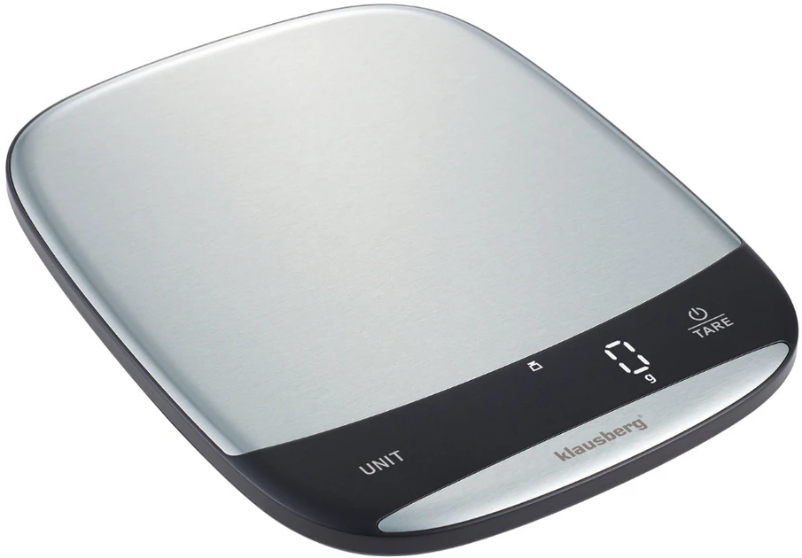 Virtuvinės svarstyklės Svarstyklės LED virtuvės svarstyklės, 10 kg, 1 g tikslumas, USB-C, tara, Klausberg