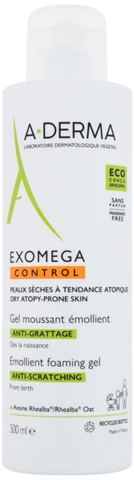 "A-Derma Exomega Control" minkštinamasis putojantis gelis nuo įbrėžimų 500ml