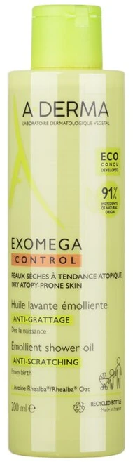 A-Derma Exomega Control Emollient Shower Aliejus