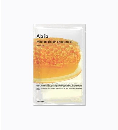 Abib Mild Acidic pH Sheet Kaukė Honey Fit maitinanti švelniai rūgštinė lakštinė veido kaukė, 30 ml