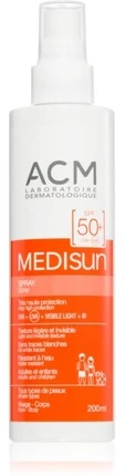 Laboratoire ACM Medisun Moisturizing Sunscreen Purškiklis SPF 50+, 200 ml