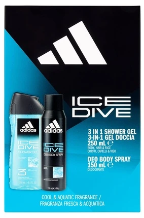 Adidas Ice Dive Gift Set Deospray 150 ml and dušo želė Ice Dive 250 ml 150ml