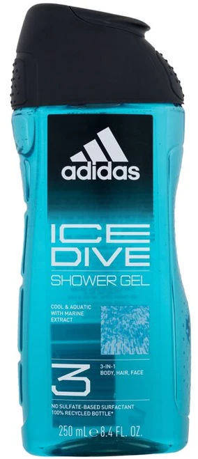 Adidas Ice Dive Dušo želė 3-In-1 Dušo želė vyrams, 250 ml