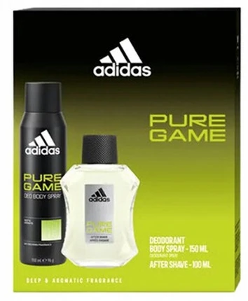 Adidas Pure Game - losjonas po skutimosi 100 ml + dezodorantas purškiklis 150 ml