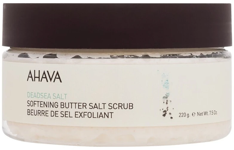 AHAVA Softening Butter Dead Sea Salt Scrub minkštinamasis sviestinis druskos šveitiklis, 220 g