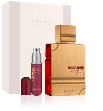 „Al Haramain Amber Oud Ruby Edition“ – EDP 75 ml + EDP 30 ml + kvapiųjų medžiagų dulksna 250 ml