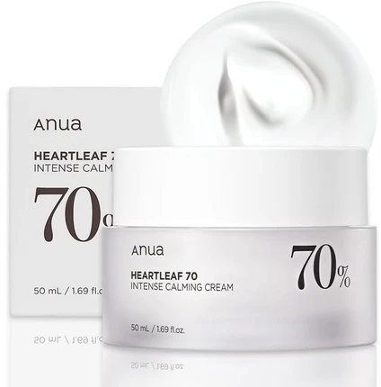 Anua Heartleaf 70% Intense Calming Kreminis raminantis veido kremas, 50 ml