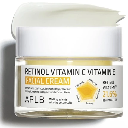 APLB Retinol Vitamin C Vitamin E Facial Kreminis veido kremas su retinoliu ir vitaminais, 55 ml
