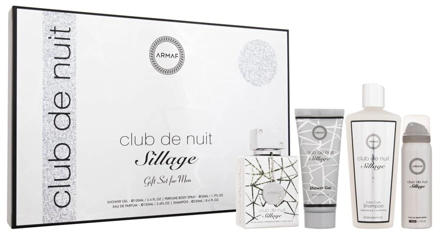 Armaf Club de Nuit Sillage EDP rinkinys vyrams (EDP 105 ml + Dušo želė 100 ml + Dezodorantas 50 ml + Šampūnas 250 ml)
