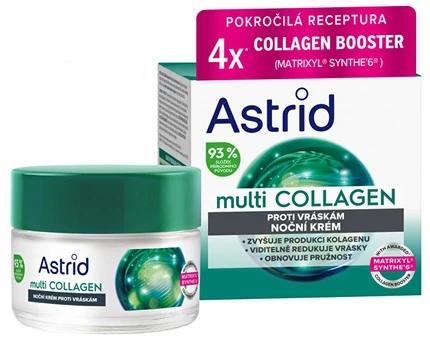 Astrid Multi Collagen Anti-Wrinkle and Elasticity Restoring Night Kreminis (Kreminis) 50 ml