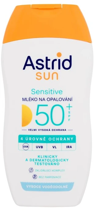 Astrid Įdegio pienelis "Sensitive" SPF 50+ Sun 150 ml