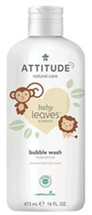 Attitude Vaikiškos vonios putos su kriaušių sulčių aromatu Baby Leaves (Bubble Wash) 473 ml