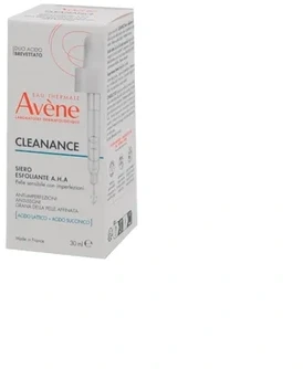 Avène Cleanance A.H.A. Anti-Perfection Exfoliating Serum šveičiantis serumas jautriai, spuoguotai veido odai, 30 ml