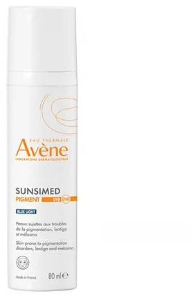 Avene Sun Sunsimed Pigment Mėlyna Light UVB / UVA apsauginė priemonė veidui ir kūnui, 80 ml