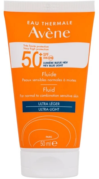 aukšto lygio apsaugos priemonė nuo saulės jautriai normaliai mišriai odai Avène Fluid SPF50+ 50ml