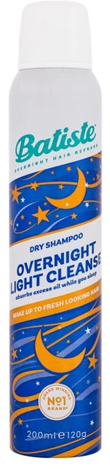 Batiste Overnight Light Cleanse Sausas šampūnas sausas šampūnas, 200 ml