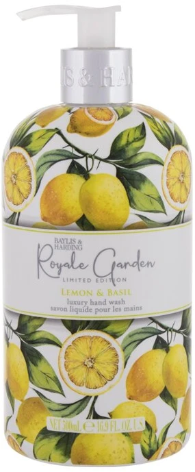 Baylis & Harding Royale Garden Lemon & Basil skystas rankų muilas, 500 ml