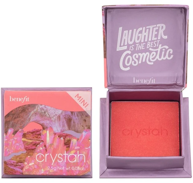 Benefit Crystha Mini Silky-Soft Powder Blush skaistalai, atspalvis: Strawberry Rožinė, 2,5 g