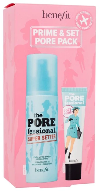 Benefit Prime & Set Pore Pack rinkinys (The Porefessional Super Setter makiažo fiksatorius, 120 ml + The Porefessional Smoothing Face Primer makiažo bazė, 22 ml)