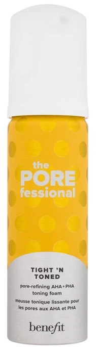 Benefit The POREfessional Tight 'N Toned Pore-Refining AHA + PHA Toning Foam tonizuojamosios putos odą glotninančio ir poras sutraukiančio poveikio, 133 ml