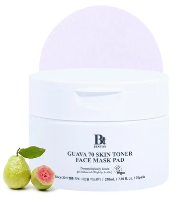 Benton Guava 70 Skin Toneris Face Mask Pad drėkinantys ir raminantys padeliai veidui, 70 vnt.