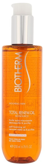 Biotherm Biosource Total Renew Oil Self Foaming valomasis veido aliejus, 200 ml