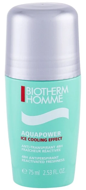 Biotherm Aquapower Ice Cooling Effect 48H Rutulinis dezodorantas vyrams, 75 ml
