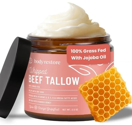 Body Restore Kūno atstatomasis plaktos jautienos taukų balzamas su apelsininiu greipfrutu