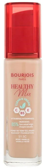 Makiažo pagrindas ,,Bourjois Healthy Mix Radiant Foundation", spalva: 51.5C Rose Vanilla, 30ml
