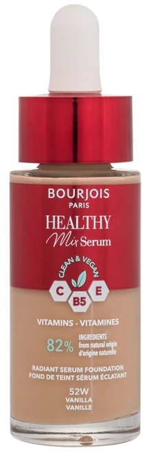 Veganiškas makiažo pagrindas BOURJOIS Paris Healthy Mix Clean & Vegan Serum Makeup, 30 ml N:52 W
