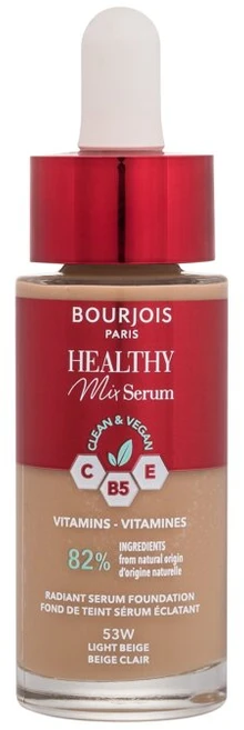 Veganiškas makiažo pagrindas BOURJOIS Paris Healthy Mix Clean & Vegan Serum Makeup, 30 ml N:53 W