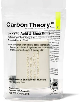 Carbon Theory salicilo rūgšties ir šveičiamųjų aliejų valomasis muilas (šveičiamasis valomasis muilas) 100 g