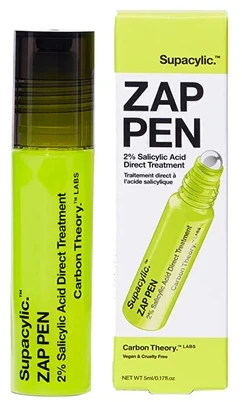 Carbon Theory Anglies teorija Roll-on odos trūkumams pašalinti Supacylic. Zap Pen (Salicilo rūgšties tiesioginis gydymas) 5 ml