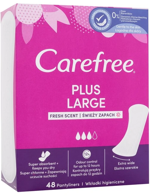 Carefree Plus Large higieniniai įklotai šviežio kvapo 48 vnt.